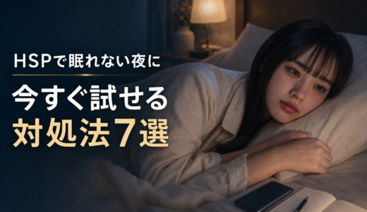 HSPで眠れないのはなぜ？考えすぎる夜に試したい対処法7選