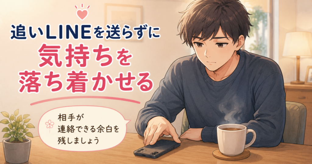 追いLINEを送らずに気持ちを落ち着かせる男性